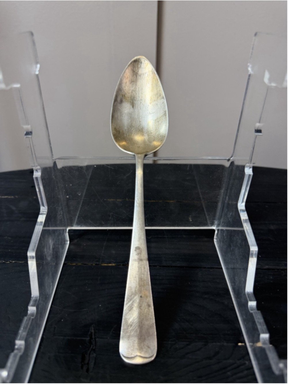 Antique 1800s British sterling silver spoon personalized initials 64 Grams